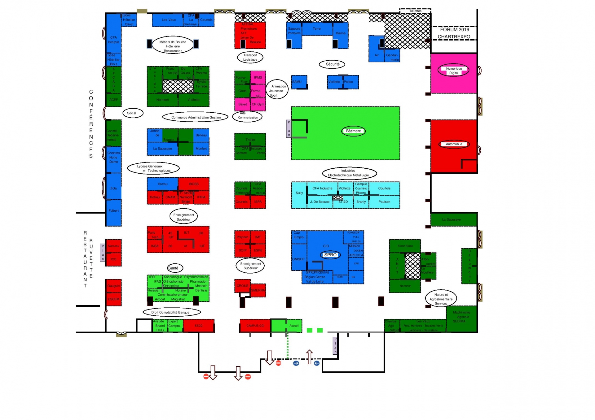 Plan du Forum de l'Orientation 2019